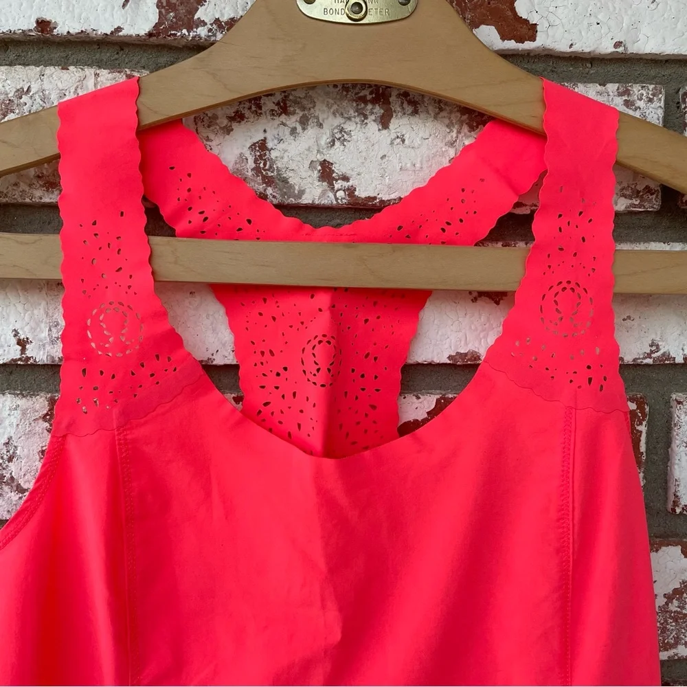🌱5/$25🌱 Lululemon | Neon Coral Pink Racerback Tank Top | Run a Marathon Singlet